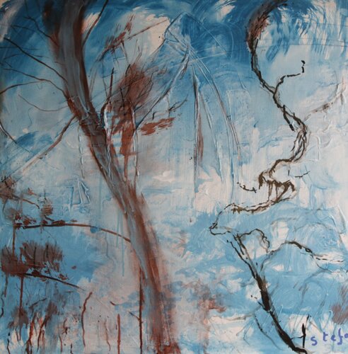 Paysage turquoise van Jean louis Stefani, Schilderij te koop op Singulart