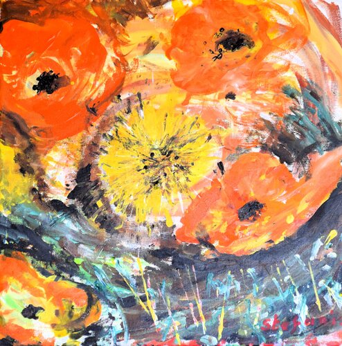 Anemones von Jean louis Stefani, Malerei kaufen auf Singulart