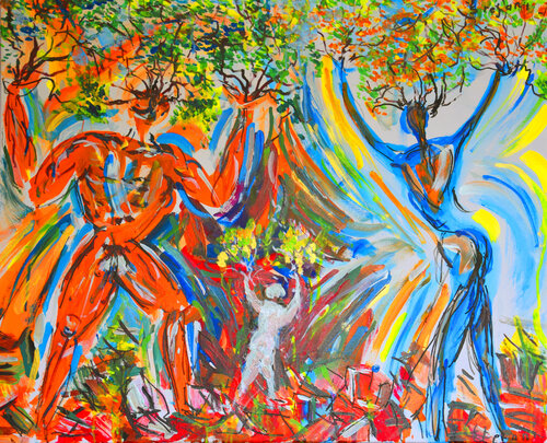 arbres et racines van Jean louis Stefani, Schilderij te koop op Singulart