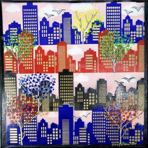 Spring in the city van Mario Cattaneo, Schilderij te koop op Singulart