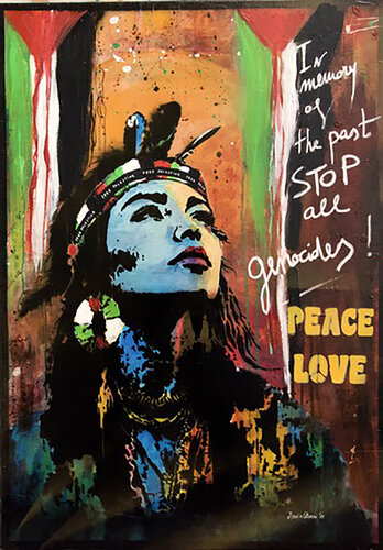 Fermare i genocidi by Mario Cattaneo, Painting for Sale on Singulart