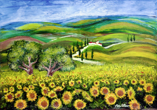 Giugno italico by Mario Cattaneo, Painting for Sale on Singulart