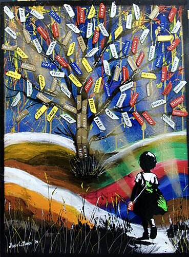 L'albero delle belle parole by Mario Cattaneo, Painting for Sale on Singulart