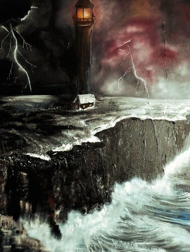 Beneath The Crimson Sky di Raven Dubh, Pittura in vendita su Singulart