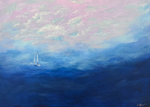 Acrylgemälde „Das Boot“ von Betina-Maria Taizs, Malerei kaufen auf Singulart