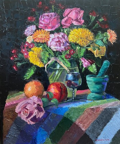 Pink Roses von Mike Haubenstock, Malerei kaufen auf Singulart