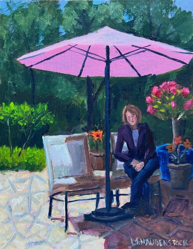Under The Umbrella di Mike Haubenstock, Pittura in vendita su Singulart