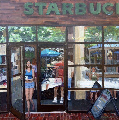 Coffee Line by Mike Haubenstock, Painting for Sale on Singulart