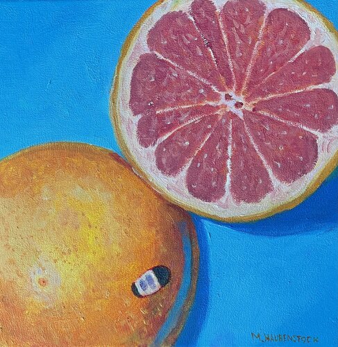 Pink Grapefruit by Mike Haubenstock, Painting for Sale on Singulart