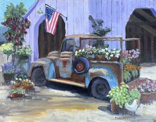 Flower Truck by Mike Haubenstock, Painting for Sale on Singulart