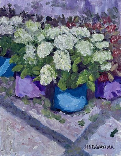 White Hydrangeas de Mike Haubenstock, Pintura a la venta en Singulart