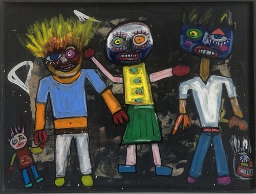 Sous les masques, la joie von Eric Doisy, Malerei kaufen auf Singulart