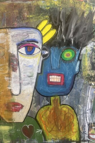 L'un contre l'autre van Eric Doisy, Schilderij te koop op Singulart