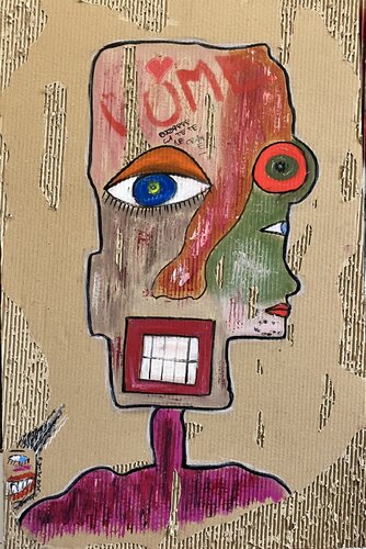 Quand le carton a des yeux di Eric Doisy, Pittura in vendita su Singulart