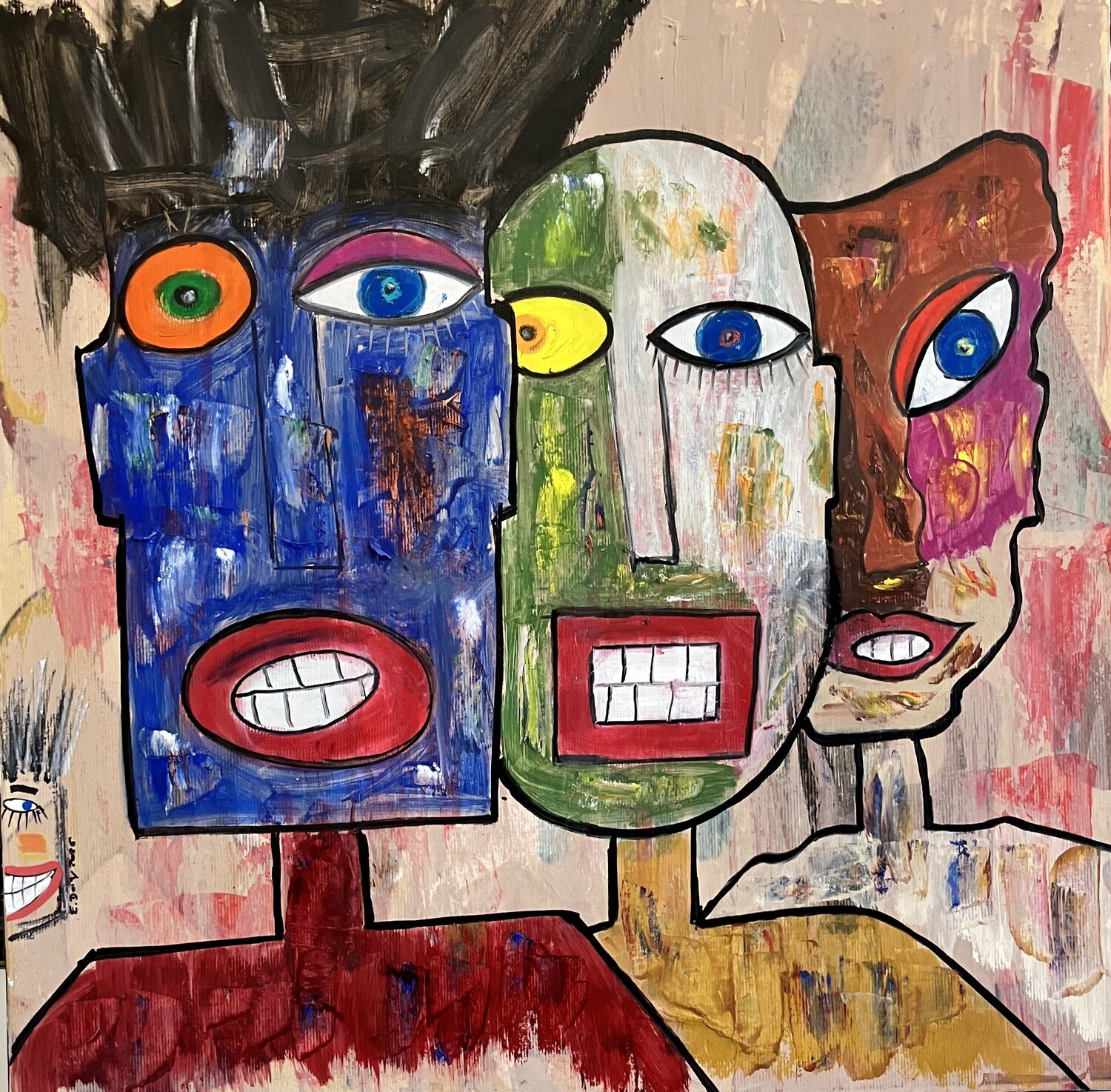 Triple présence Eric Doisy Original painting for sale