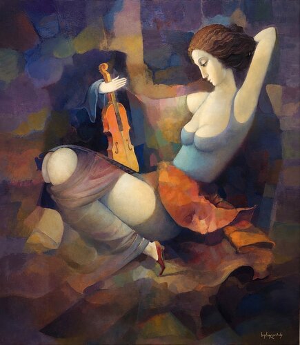 Musician by Niko Kherkeladze, Painting for Sale on Singulart