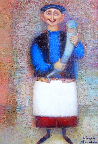 Toastmaster man di Niko Kherkeladze, Pittura in vendita su Singulart