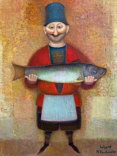 Fisherman di Niko Kherkeladze, Pittura in vendita su Singulart