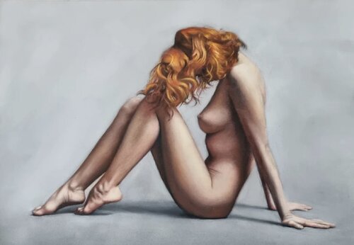 Nude with Red Hair von Mark Clark, Zeichnungen kaufen auf Singulart