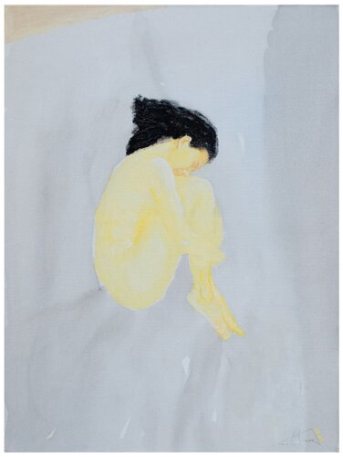 October. Yellow. van Angela Kushchyk, Schilderij te koop op Singulart