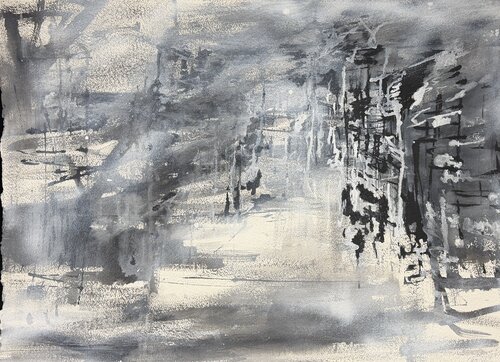 MONOCHROME OF SILENCE, SNOW van Silvana Di Vora, Schilderij te koop op Singulart