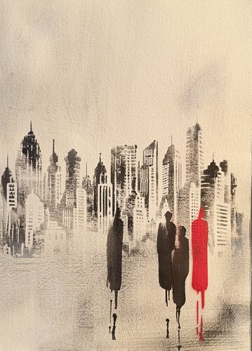 PEOPLE 06 THROUGH THE LIGHT, NEW YORK von Silvana Di Vora, Malerei kaufen auf Singulart