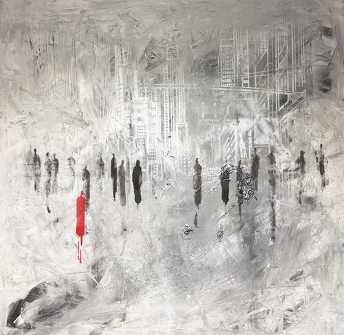 PEOPLE 07, SHADOWS AND LIGHTS IN THE CITY par Silvana Di Vora, Peinture en vente sur Singulart