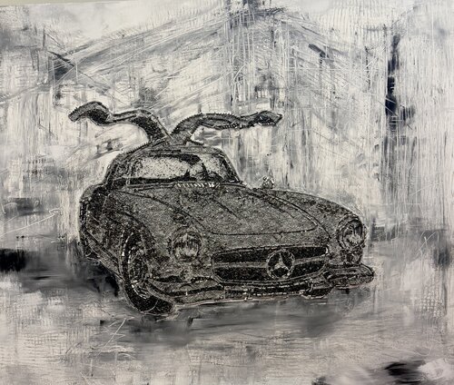 MERCEDES 300 SL, Icon Car, 1000 Miglia, Ali di Gabbiano by Silvana Di Vora, Sculpture for Sale on Singulart