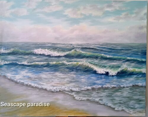 The waves dance with life di Laura Livetskiy, Pittura in vendita su Singulart