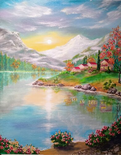 Autumn in the mountains di Laura Livetskiy, Pittura in vendita su Singulart