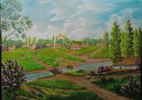 The village van Laura Livetskiy, Schilderij te koop op Singulart