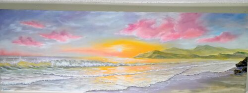 Colorful sunset black sea di Laura Livetskiy, Pittura in vendita su Singulart