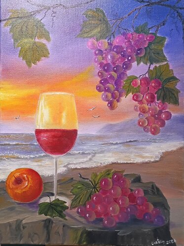 Romantic sunset di Laura Livetskiy, Pittura in vendita su Singulart