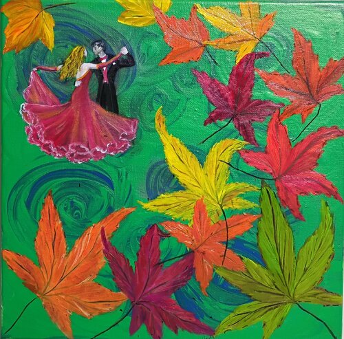 in the whirlwind of an autumn dance par Laura Livetskiy, Peinture en vente sur Singulart