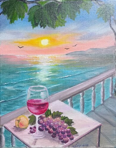 Serenity at sunset van Laura Livetskiy, Schilderij te koop op Singulart