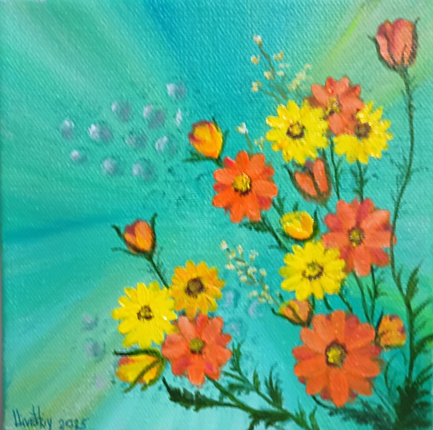 Wild flowers Laura Livetskiy Dipinto originale in vendita
