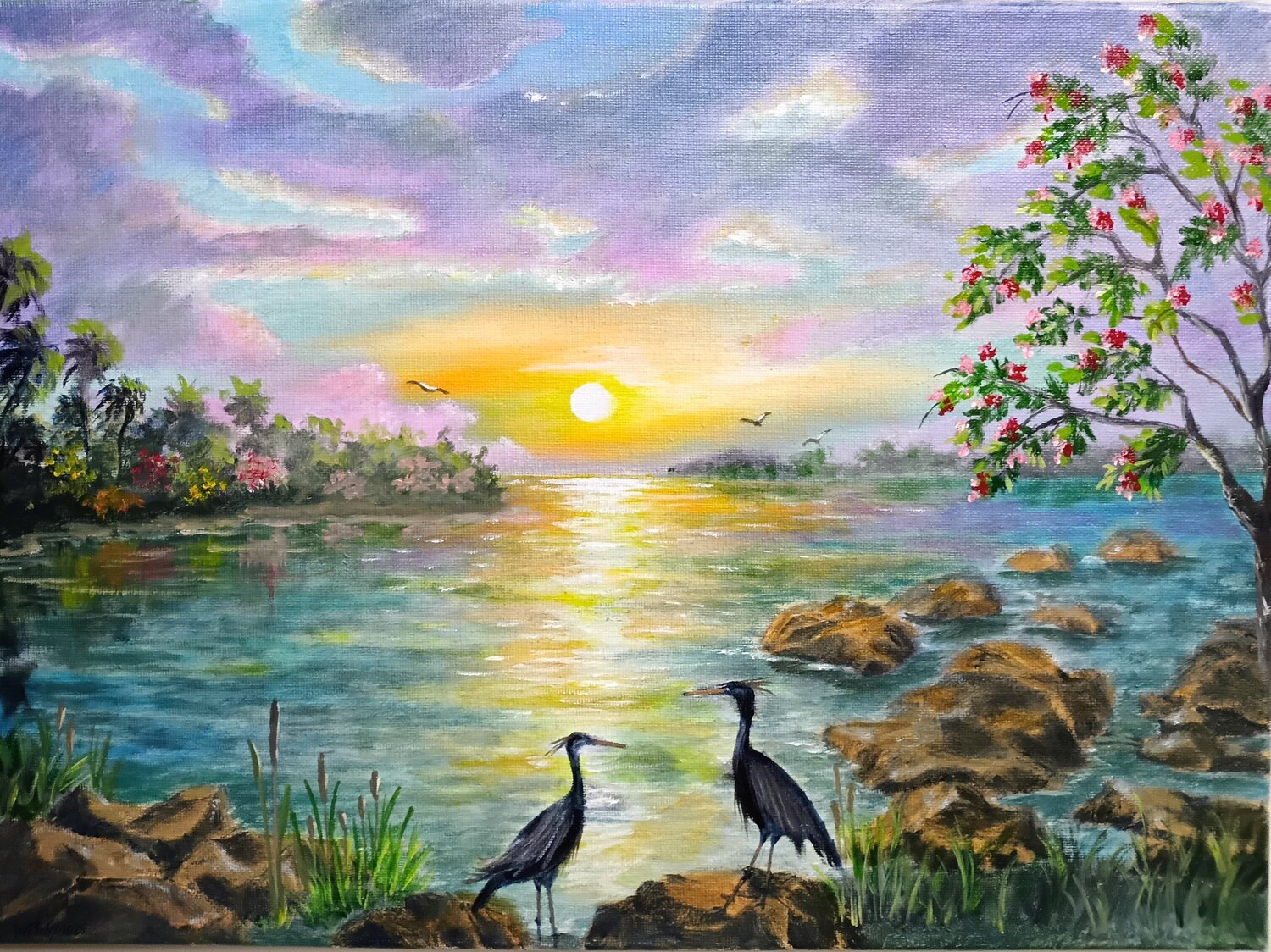 Blue Heron on the sunset Laura Livetskiy