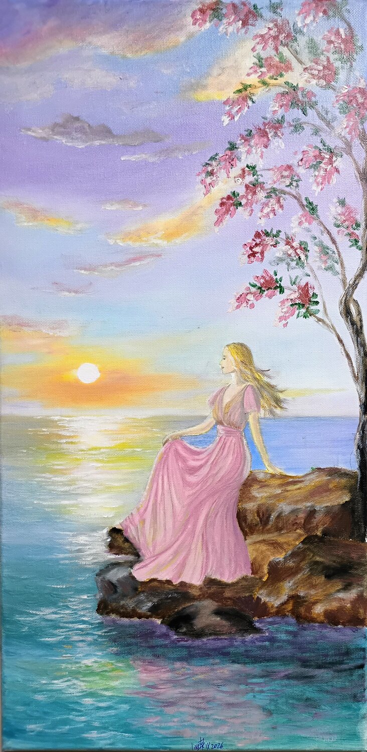 At sunset by the ocean Laura Livetskiy