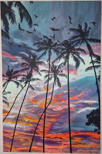 Sunset 1 by Arnaud FRENAY, Painting for Sale on Singulart