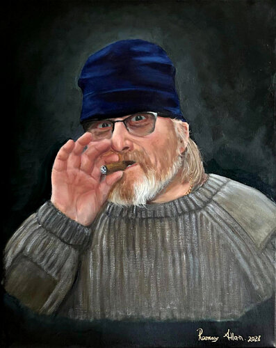 Ewen Mitchell - Antique Dealer di Ramsay Allan, Pittura in vendita su Singulart