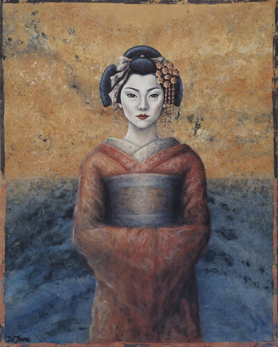 THE GEISHA WHO WANTED LOVE di Sandra De Jaume, Pittura in vendita su Singulart