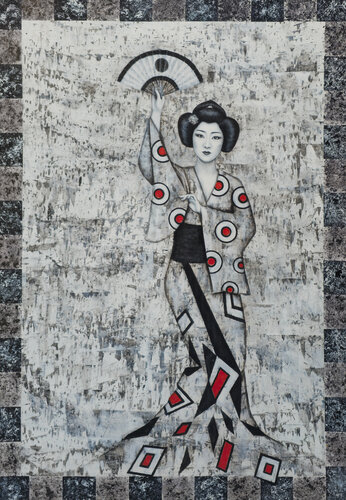 THE FAN THAT MOVED JAPAN di Sandra De Jaume, Pittura in vendita su Singulart