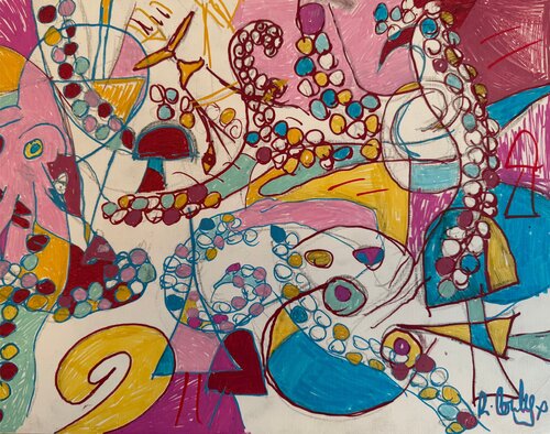 The Cosmic Octopus (Brasil series) van Ryan Cowley, Werk op papier te koop op Singulart