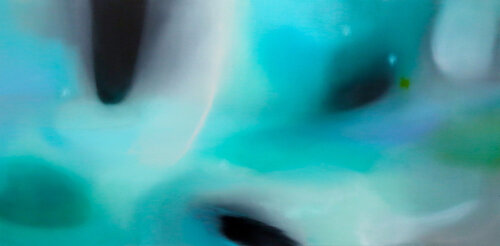 I'm grateful for the geese; the green grass growing; my bench seat. di Nicola Newman, Pittura in vendita su Singulart