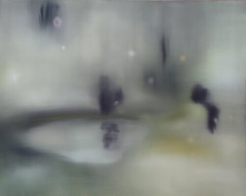 I chased Vanessa down the street last night. It was funny. She invited me in, showed me her garden and gave me a beer. di Nicola Newman, Pittura in vendita su Singulart