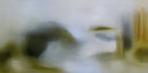 The mountain changes colour daily, according to the sunlight on the rocks. di Nicola Newman, Pittura in vendita su Singulart