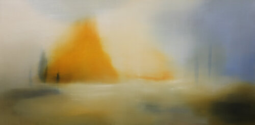 My home is looking good. It’s our home now.  I’d like to hang the wedding photos tonight,  and clean the floors. di Nicola Newman, Pittura in vendita su Singulart