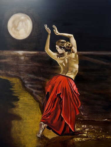The Moon Dance par Sofi Gaya, Peinture en vente sur Singulart