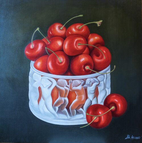 Porteurs de cerises von asmaa bouanane, Malerei kaufen auf Singulart