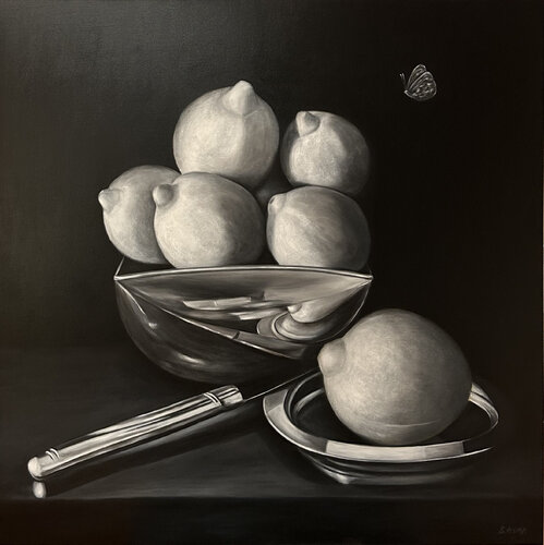 Citrus Noir Elegance von asmaa bouanane, Malerei kaufen auf Singulart